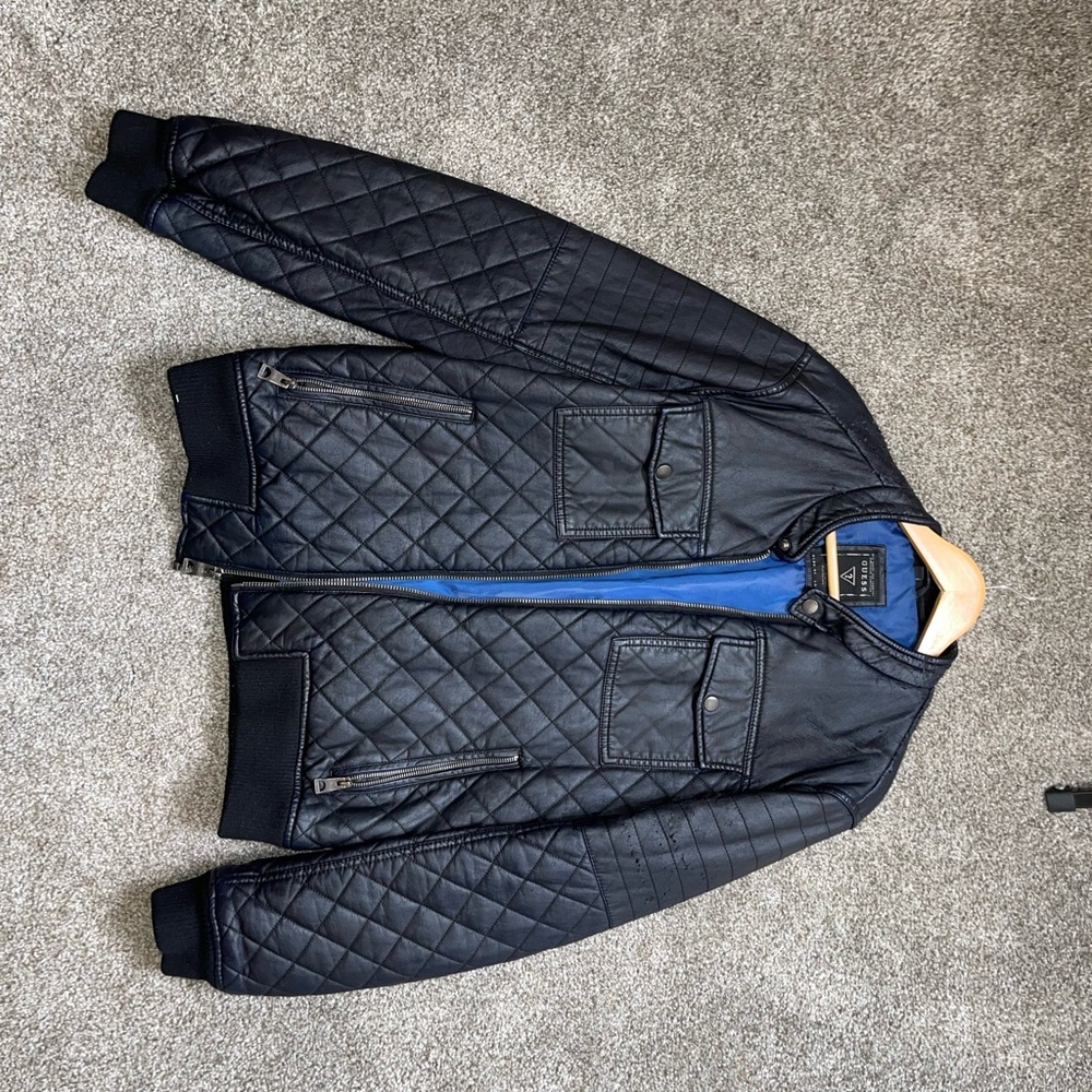 Guess quilted leather jacket